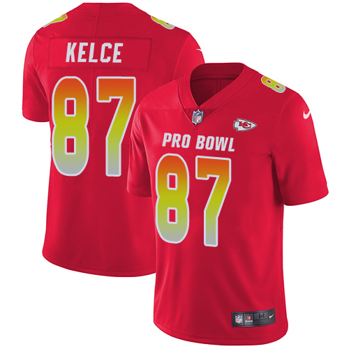 Chiefs #87 Travis Kelce Red Men's Stitched Limited AFC 2019 Pro Bowl Jersey cheap jerseys for sale - CheapJerseys.Shop