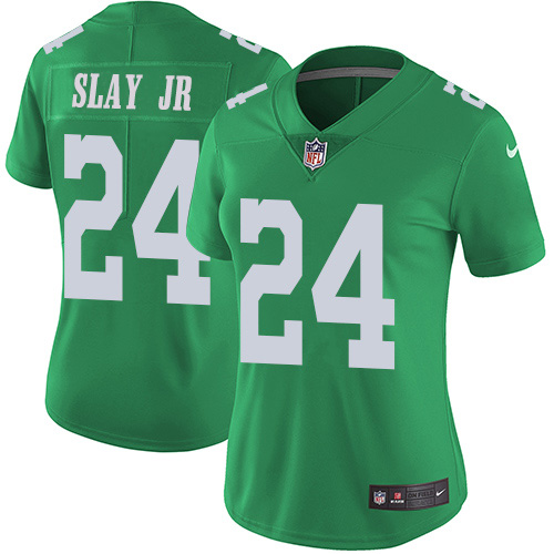 Philadelphia Eagles #24 Darius Slay Jr Green Women's Stitched Limited Rush Jersey Womens cheap jerseys for sale - CheapJerseys.Shop