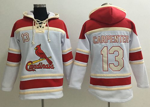 Cardinals #13 Matt Carpenter White Sawyer Hooded Sweatshirt Hoodie cheap jerseys for sale - CheapJerseys.Shop