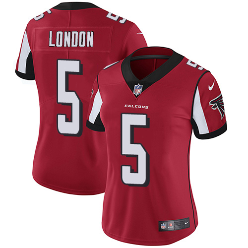 Falcons #5 Drake London Red Team Color Stitched Women's Vapor Untouchable Limited Jersey cheap jerseys for sale - CheapJerseys.Shop