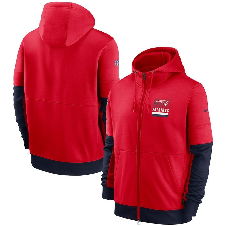 New England Patriots Sideline Impact Lockup Performance Full-Zip Hoodie Red cheap jerseys for sale - CheapJerseys.Shop