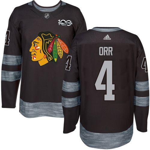 Chicago Blackhawks #4 Bobby Orr Black 1917-2017 100th Anniversary Stitched Jersey Men's cheap jerseys for sale - CheapJerseys.Shop