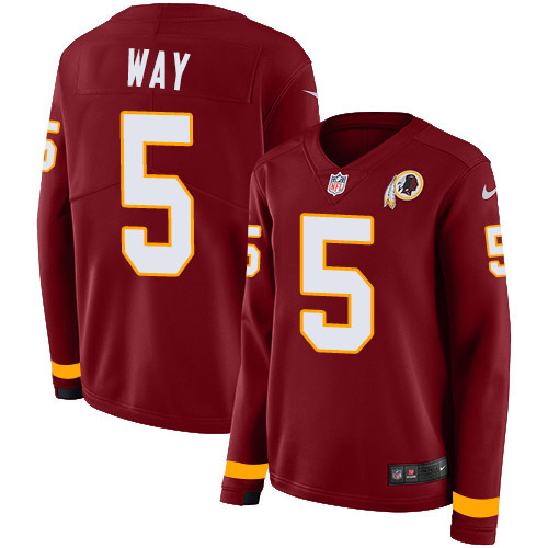 Washington Commanders #5 Tress Way Burgundy Team Color Women's Stitched Limited Therma Long Sleeve Jersey Womens cheap jerseys for sale - CheapJerseys.Shop