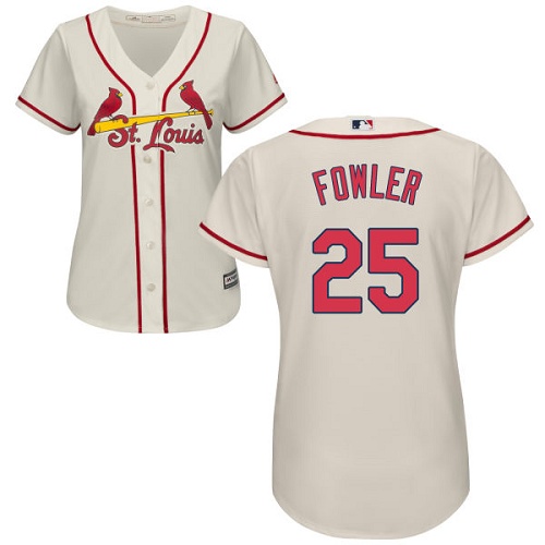 St.Louis Cardinals #25 Dexter Fowler Cream Alternate Women's Stitched Jersey Womens cheap jerseys for sale - CheapJerseys.Shop