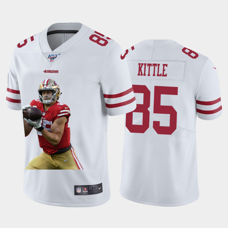 San Francisco 49ers #85 George Kittle Team Hero 3 Vapor Limited 100 Jersey White cheap jerseys for sale - CheapJerseys.Shop
