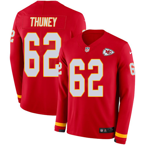 Chiefs #62 Joe Thuney Red Team Color Men's Stitched Limited Therma Long Sleeve Jersey cheap jerseys for sale - CheapJerseys.Shop