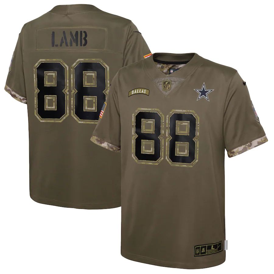 Dallas Cowboys #88 Ceedee Lamb Youth 2022 Salute To Service Limited Jersey - Olive cheap jerseys for sale - CheapJerseys.Shop