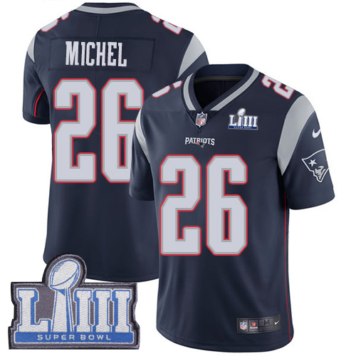 New England Patriots #26 Sony Michel Navy Blue Team Color Super Bowl LIII Bound Youth Stitched Vapor Untouchable Limited Jersey Youth cheap jerseys for sale - CheapJerseys.Shop