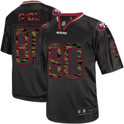 49ers #80 Jerry Rice Black Men's Stitched Elite Camo Fashion Jersey cheap jerseys for sale - CheapJerseys.Shop
