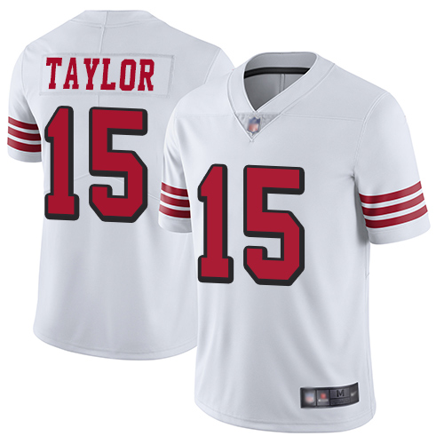 San Francisco 49ers #15 Trent Taylor White Rush Men's Stitched Vapor Untouchable Limited Jersey Men's cheap jerseys for sale - CheapJerseys.Shop
