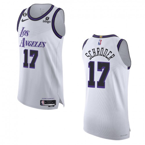 Los Angeles Los Angeles Lakers #17 Dennis Schroder White 2022-23 Authentic Jersey - City Edition Mens cheap jerseys for sale - CheapJerseys.Shop