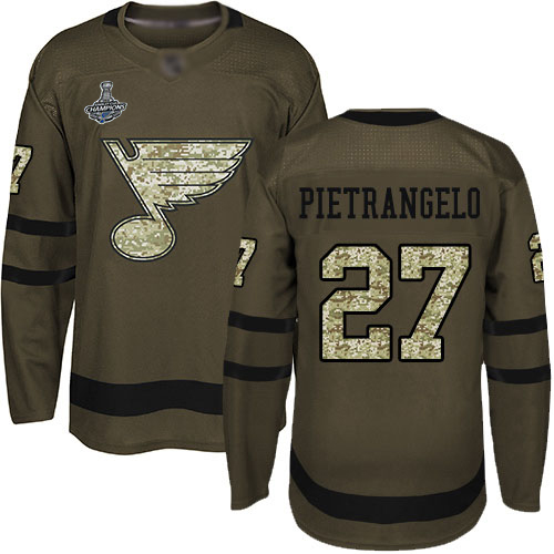 St. Louis Blues #27 Alex Pietrangelo Green Salute to Service Stanley Cup Champions Stitched Jersey Men's cheap jerseys for sale - CheapJerseys.Shop