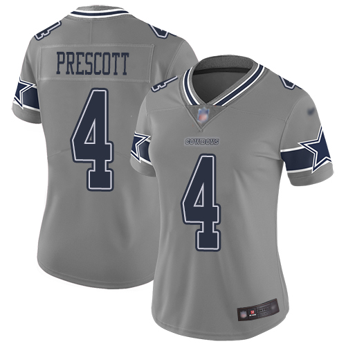 Cowboys #4 Dak Prescott Gray Women's Stitched Limited Inverted Legend Jersey cheap jerseys for sale - CheapJerseys.Shop