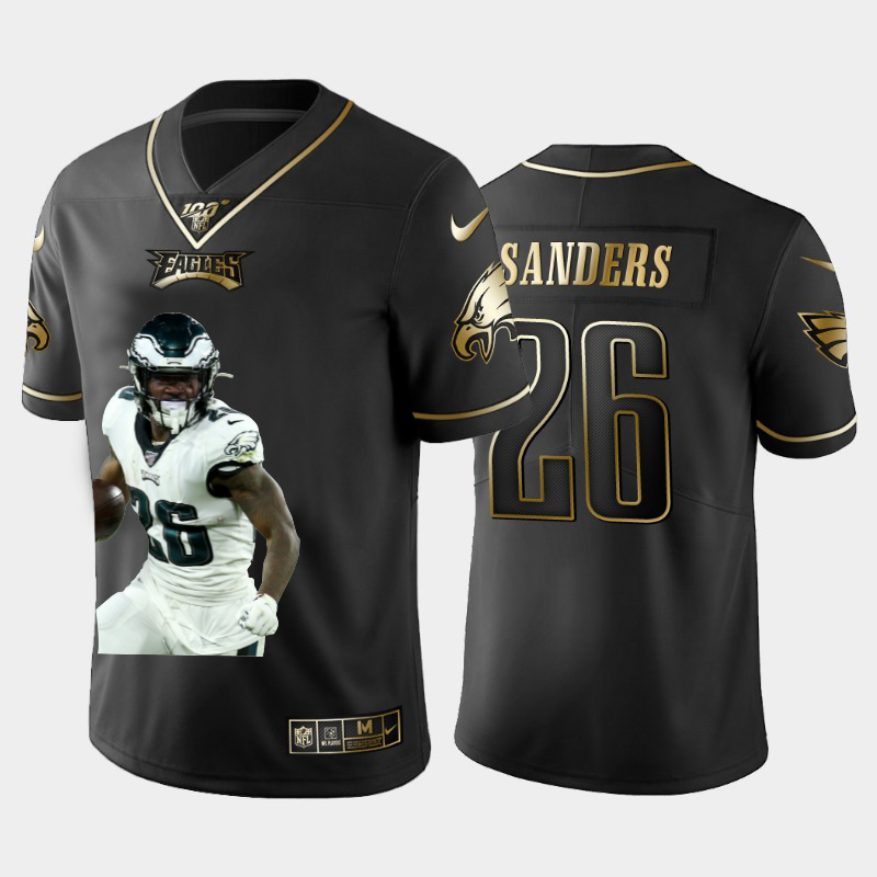 Philadelphia Eagles #26 Miles Sanders Team Hero 2 Vapor Limited 100 Jersey Black Golden cheap jerseys for sale - CheapJerseys.Shop