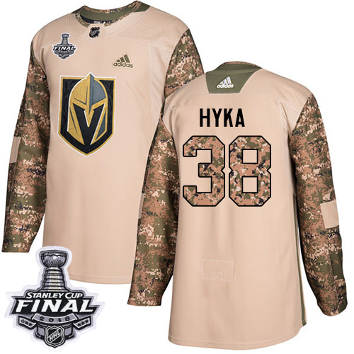 Golden Vegas Golden Knights #38 Tomas Hyka Camo Authentic 2017 Veterans Day 2018 Stanley Cup Final Stitched Jersey Men's cheap jerseys for sale - CheapJerseys.Shop