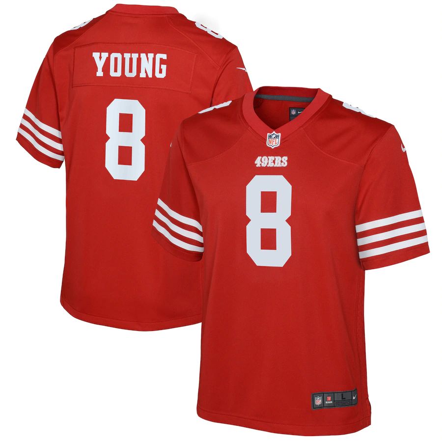 San Francisco 49ers #8 Steve Young Scarlet Youth 2022-23 Game Jersey cheap jerseys for sale - CheapJerseys.Shop
