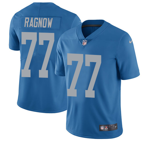 Detroit Lions #77 Frank Ragnow Blue Throwback Men's Stitched Vapor Untouchable Limited Jersey Men's cheap jerseys for sale - CheapJerseys.Shop