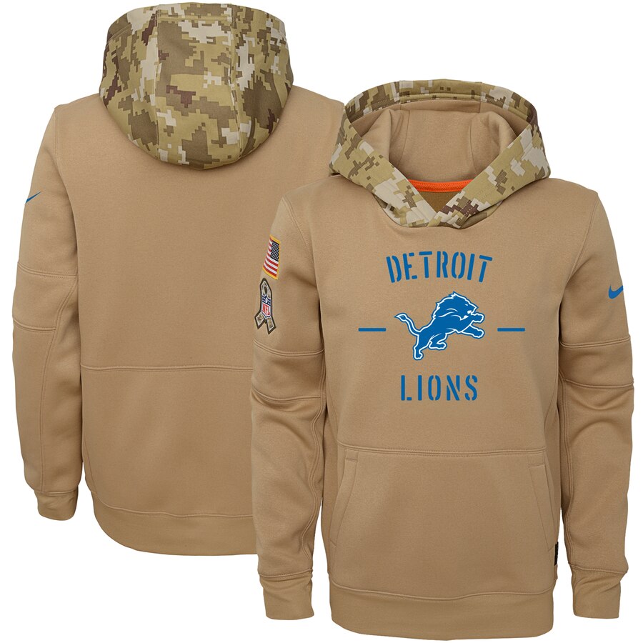 Youth Detroit Lions Khaki 2019 Salute To Service Therma Pullover Hoodie cheap jerseys for sale - CheapJerseys.Shop