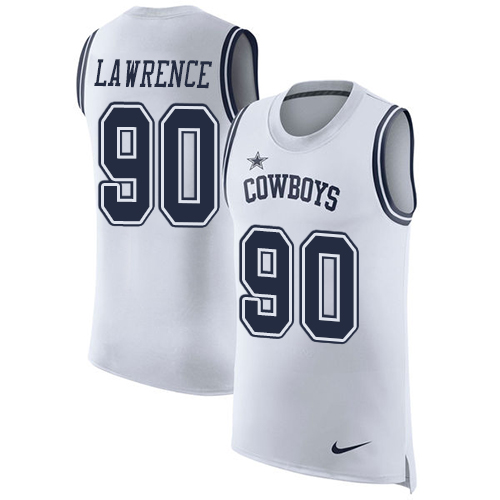 Cowboys #90 Demarcus Lawrence White Men's Stitched Limited Rush Tank Top Jersey cheap jerseys for sale - CheapJerseys.Shop