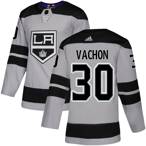 Los Angeles Kings #30 Rogie Vachon Gray Alternate Authentic Stitched Jersey Men's cheap jerseys for sale - CheapJerseys.Shop