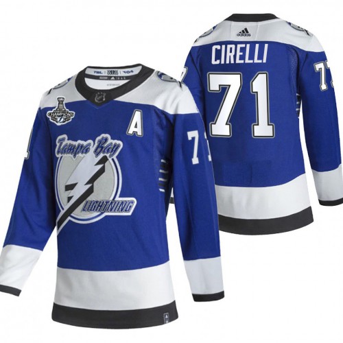 Tampa Bay Lightning #71 Anthony Cirelli Blue Road Authentic Youth 2021 Stanley Cup Champions Jersey Youth cheap jerseys for sale - CheapJerseys.Shop