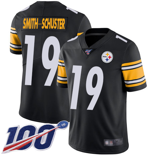 Pittsburgh Steelers #19 JuJu Smith-Schuster Black Team Color Youth Stitched 100th Season Vapor Limited Jersey Youth cheap jerseys for sale - CheapJerseys.Shop