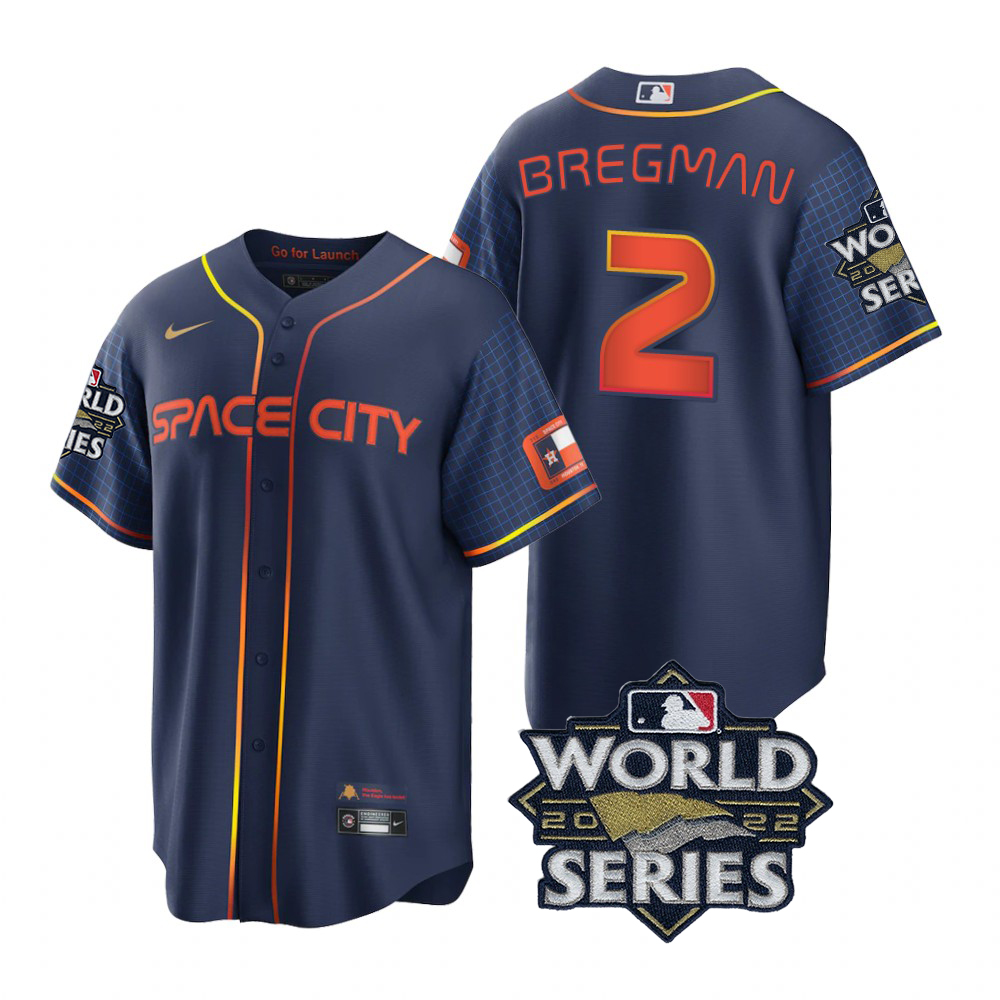 Houston Astros #2 Alex Bregman Navy 2022 World Series Men's Game City Connect Jersey cheap jerseys for sale - CheapJerseys.Shop
