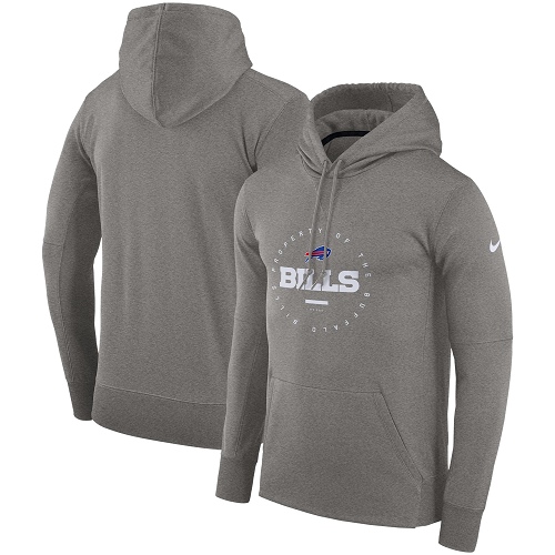 Men's Buffalo Bills Charcoal Sideline Property Of Wordmark Logo Performance Pullover Hoodie cheap jerseys for sale - CheapJerseys.Shop
