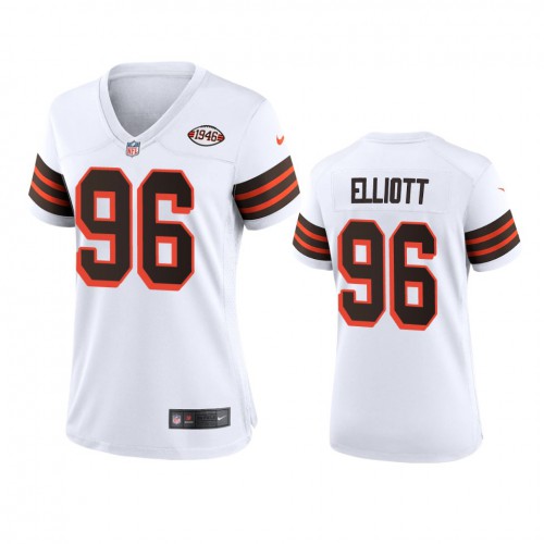 Women Cleveland Browns #96 Jordan Elliott 1946 Collection Alternate Game Limited Jersey - White Womens cheap jerseys for sale - CheapJerseys.Shop
