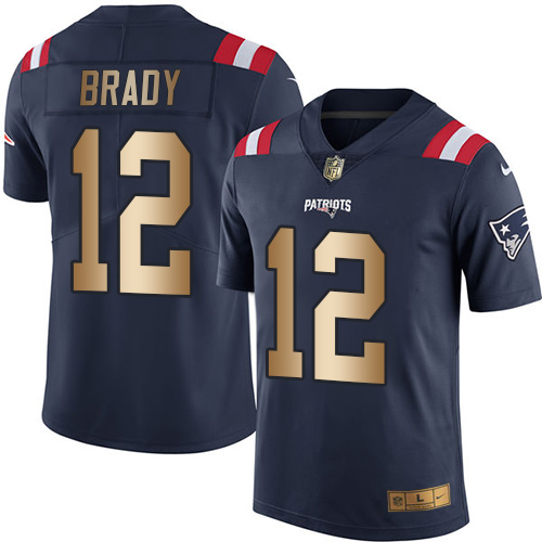Patriots #12 Tom Brady Navy Blue Men's Stitched Limited Gold Rush Jersey cheap jerseys for sale - CheapJerseys.Shop