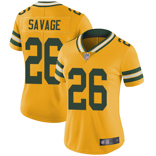 Packers #26 Darnell Savage Yellow Women's Stitched Limited Rush Jersey cheap jerseys for sale - CheapJerseys.Shop