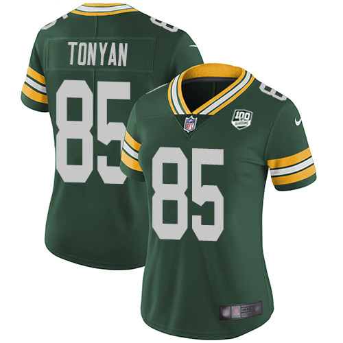 Green Bay Packers #85 Robert Tonyan Green Team Color Women's 100th Season Stitched Vapor Untouchable Limited Jersey Womens cheap jerseys for sale - CheapJerseys.Shop