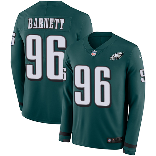 Philadelphia Eagles #96 Derek Barnett Midnight Green Team Color Men's Stitched Limited Therma Long Sleeve Jersey Men's cheap jerseys for sale - CheapJerseys.Shop