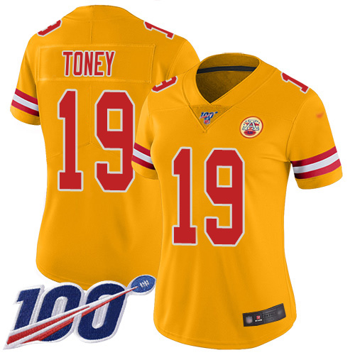 Chiefs #19 Kadarius Toney Gold Women's Stitched Limited Inverted Legend Jersey cheap jerseys for sale - CheapJerseys.Shop