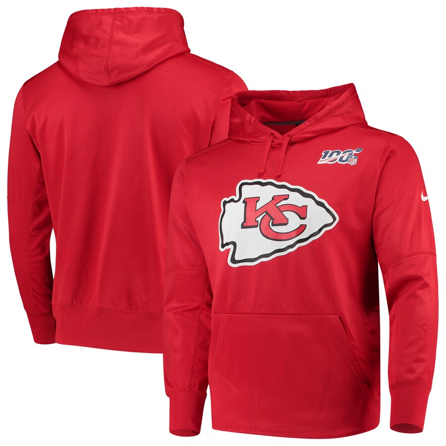 Kansas City Chiefs 100th Season Primary Logo Circuit Performance Pullover Hoodie Red cheap jerseys for sale - CheapJerseys.Shop