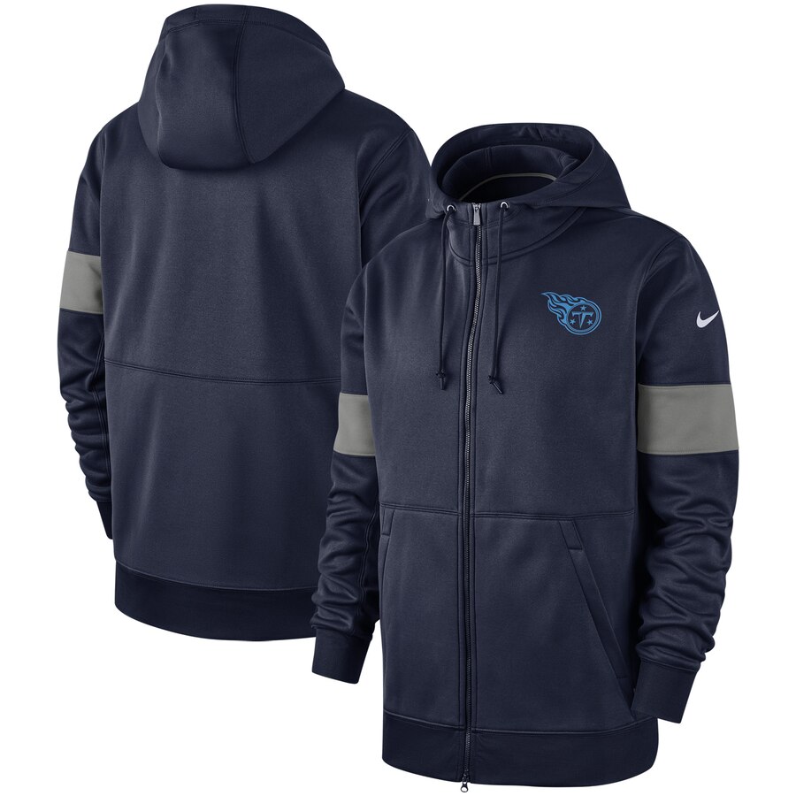Tennessee Titans Sideline Performance Full-Zip Hoodie Navy cheap jerseys for sale - CheapJerseys.Shop