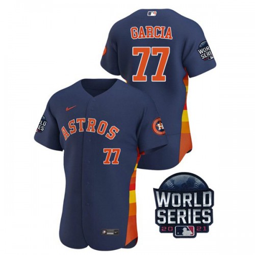 Houston Houston Astros #77 Luis Garcia Men's 150th Anniversary 2021 World Series Authentic Jersey - Navy Men's cheap jerseys for sale - CheapJerseys.Shop