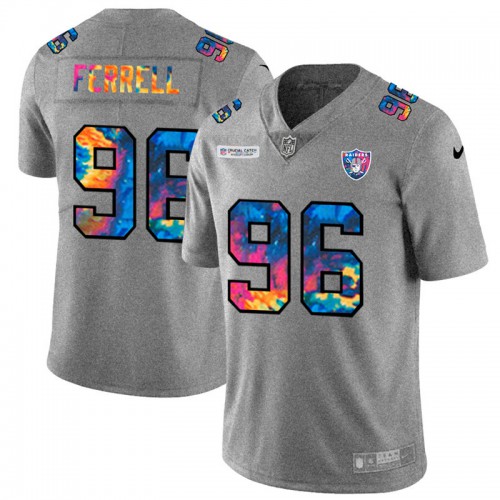 Las Vegas Las Vegas Raiders #96 Clelin Ferrell Men's Multi-Color 2020 Crucial Catch Jersey Greyheather Men's cheap jerseys for sale - CheapJerseys.Shop