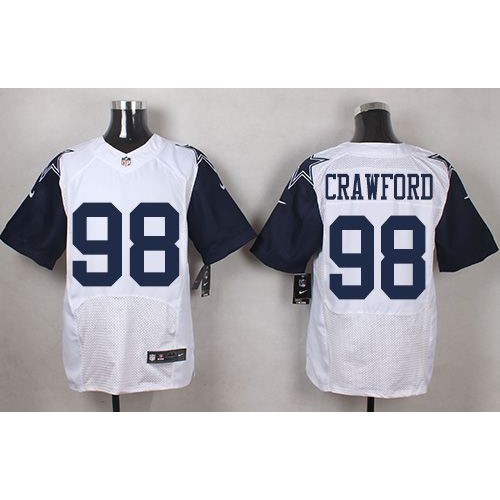 Dallas Cowboys #98 Tyrone Crawford White Men's Stitched Elite Rush Jersey Men's cheap jerseys for sale - CheapJerseys.Shop