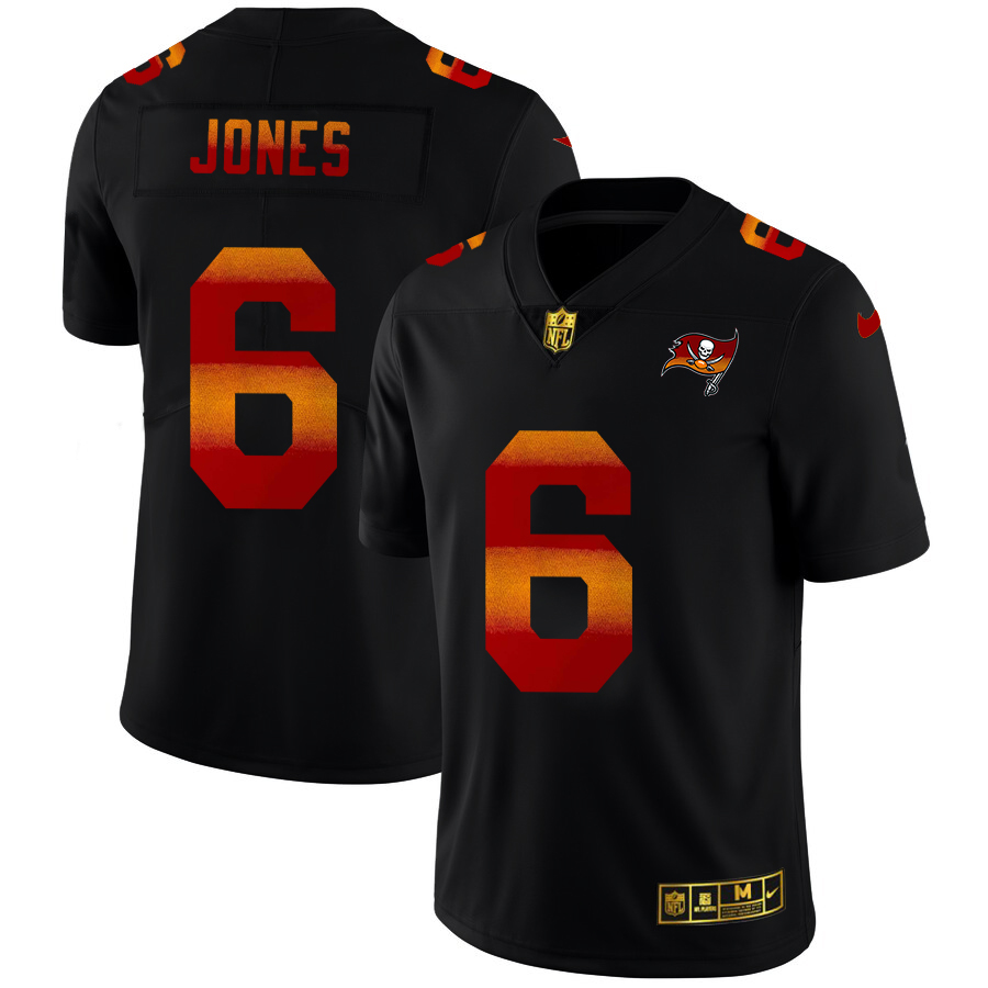 Tampa Bay Buccaneers #6 Julio Jones Men's Black Red Orange Stripe Vapor Limited Jersey cheap jerseys for sale - CheapJerseys.Shop