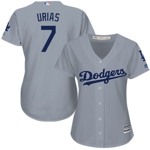 Los Angeles Dodgers #7 Julio Urias Grey Alternate Road Women's Stitched Jersey Womens cheap jerseys for sale - CheapJerseys.Shop