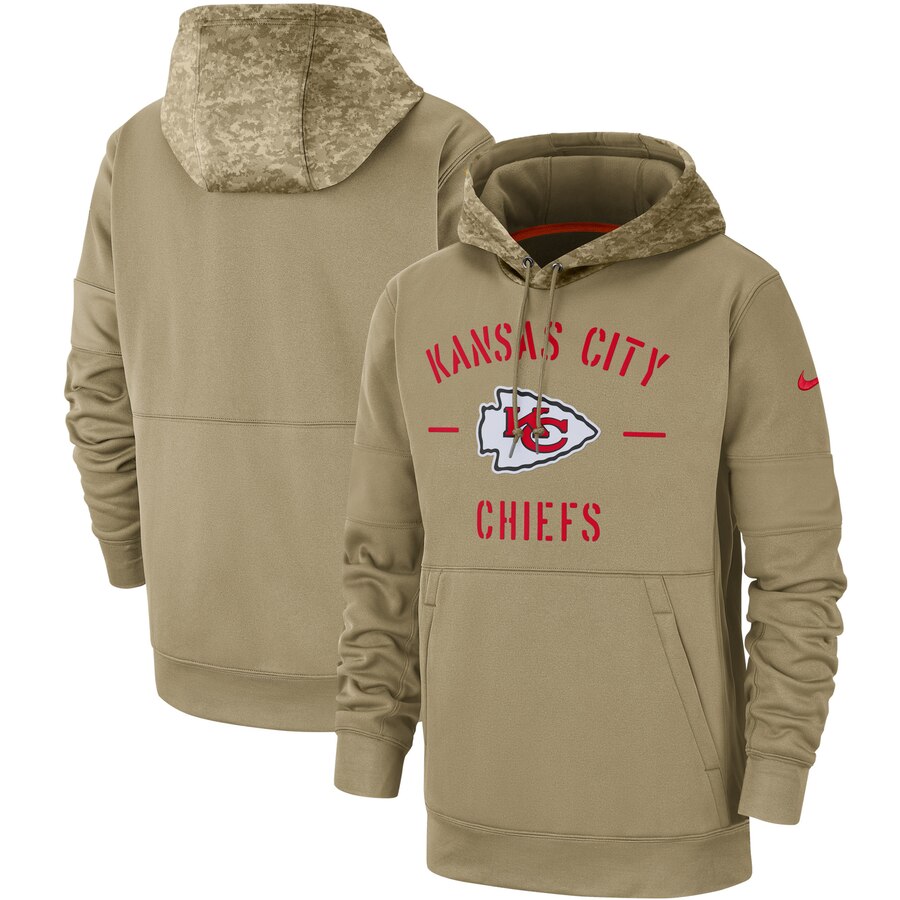 Men's Kansas City Chiefs Tan 2019 Salute To Service Sideline Therma Pullover Hoodie cheap jerseys for sale - CheapJerseys.Shop