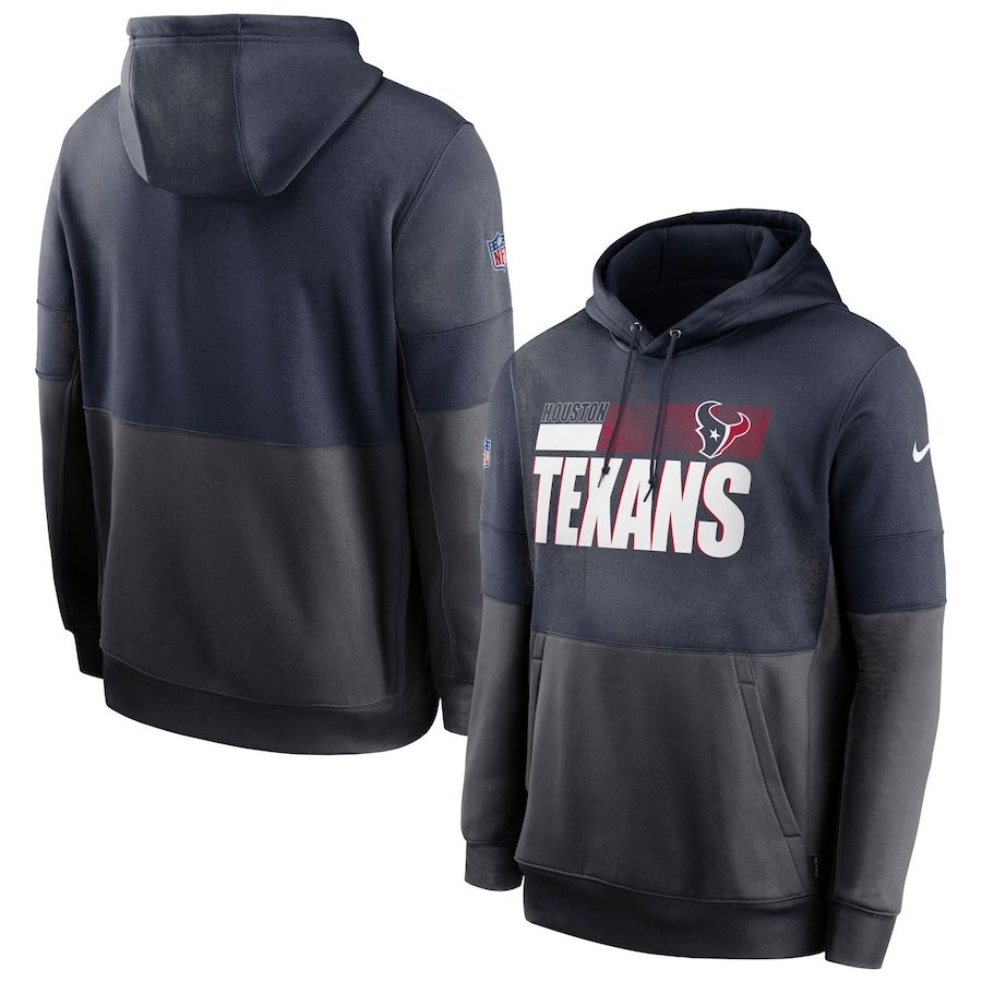 Houston Texans Sideline Impact Lockup Performance Pullover Hoodie Navy Charcoal cheap jerseys for sale - CheapJerseys.Shop