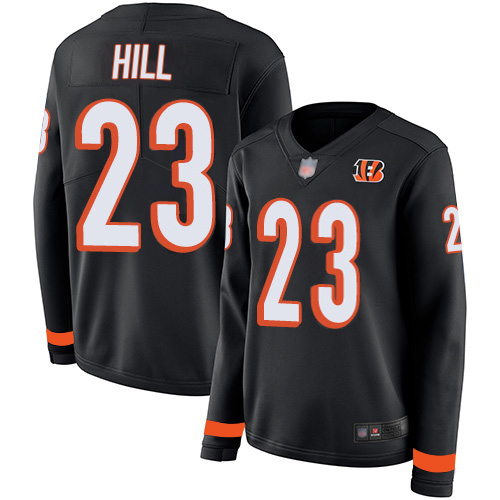 Bengals #23 Daxton Hill Black Team Color Women's Stitched Limited Therma Long Sleeve Jersey cheap jerseys for sale - CheapJerseys.Shop