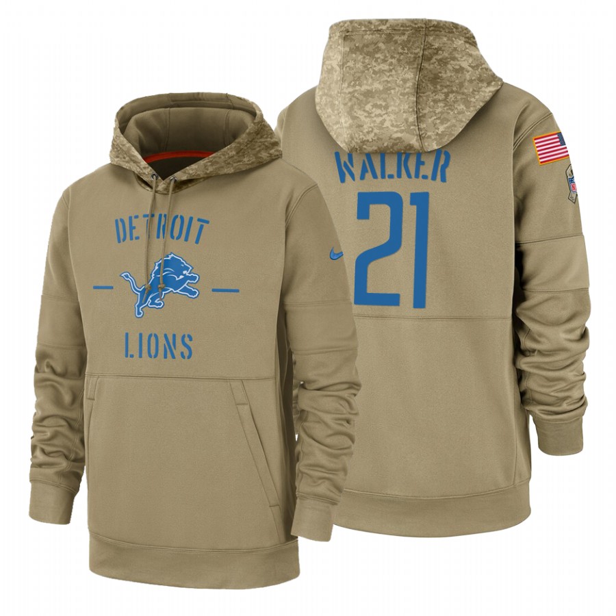 Detroit Lions #21 Tracy Walker Tan 2019 Salute To Service Name & Number Sideline Therma Pullover Hoodie cheap jerseys for sale - CheapJerseys.Shop