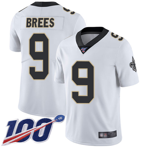 Saints #9 Drew Brees White Youth Stitched 100th Season Vapor Limited Jersey cheap jerseys for sale - CheapJerseys.Shop