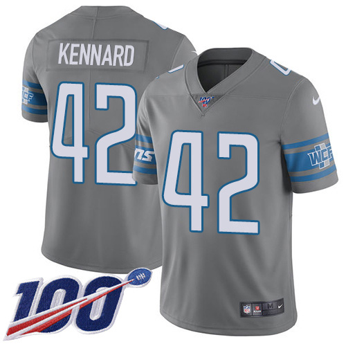 Detroit Lions #42 Devon Kennard Gray Youth Stitched Limited Rush 100th Season Jersey Youth cheap jerseys for sale - CheapJerseys.Shop