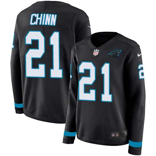 Panthers #21 Jeremy Chinn Black Team Color Women's Stitched Limited Therma Long Sleeve Jersey cheap jerseys for sale - CheapJerseys.Shop