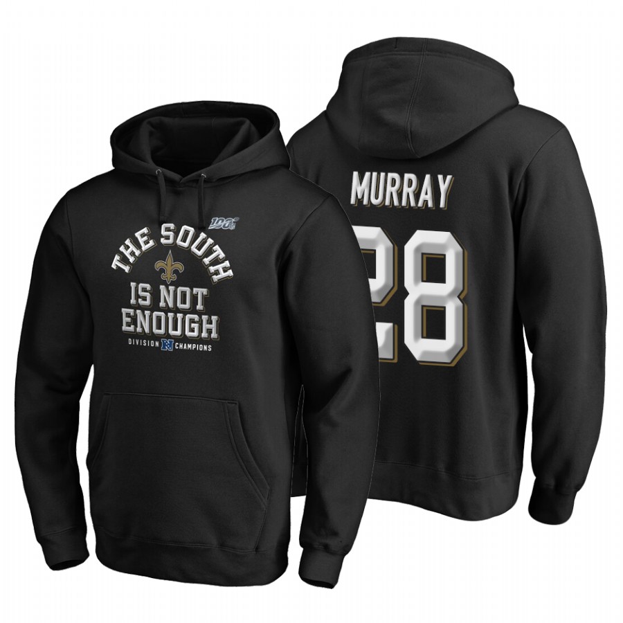 New Orleans Saints #28 Latavius Murray 2019 NFC South Division Champions Black Cover Two Hoodie cheap jerseys for sale - CheapJerseys.Shop
