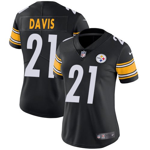 Pittsburgh Steelers #21 Sean Davis Black Team Color Women's Stitched Vapor Untouchable Limited Jersey Womens cheap jerseys for sale - CheapJerseys.Shop